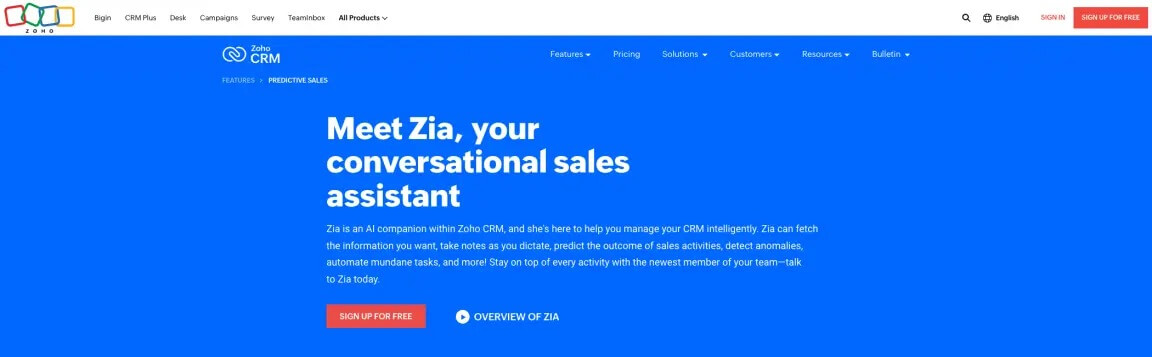 Zoho – Zia